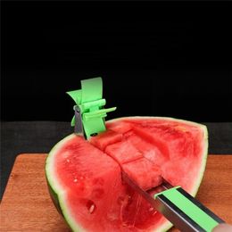 Wonderlife Cut Watermelon Artifact Multi Function Watermelon Knife roestvrijstalen fruit Splitter Windmolen 210319