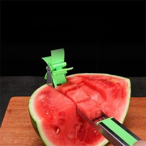 Wonderlife Cut Watermelon Artifact Multi Function Watermelon Knife roestvrijstalen fruit Splitter Windmolen 210319