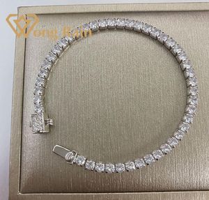 Wong Rain 100 925 argent Sterling 3 3 MM créé Moissanite pierres précieuses bracelet charme Bracelet de mariage bijoux fins entier CX2002985899