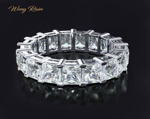 Wong Rain 100 925 Siltling Silver Create Moissanite Gemstone Wedding Engagement Cocktail Femmes Ring Fine Bijoux entier CJ1919055887