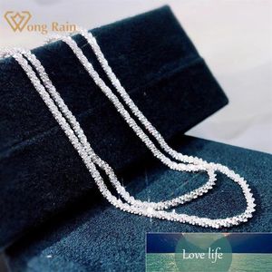 Wong Rain 925 argent Sterling créé Moissanite mode luxe or blanc unisexe Couple chaîne collier bijoux fins tout Cha330q