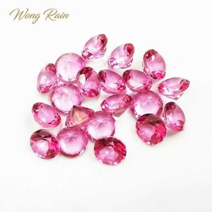 Wong Rain Top qualité 1 PCS pierre naturelle 7 MM ronde topaze rose pierres précieuses en vrac bricolage pierres décoration bijoux en gros Lots en vrac H1015