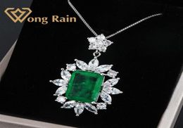 Wong Rain Vintage 100 925 STERLING SILP CRÉATION MOSSANITE EMERALD GEM STAIL MARIE COLLER PRODICAL