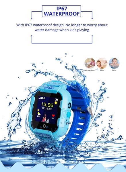 Wonlex Smart Watch GPS Camera étanche IP67 KT03 Kids Watch Téléphone