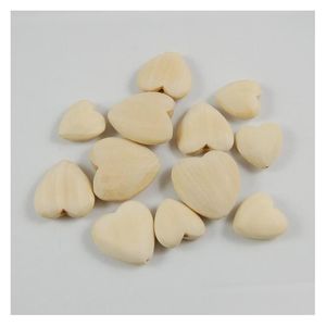 Madera 50 Piezas 2040 Mm Color Natural Corazón Cuentas de Madera Amor Joyería Encantos Cuentas Accesorios Para Collar Pendientes Diy Fabricación Artesanía D Dhsol