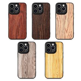 Hout Bamboo Telefoon Back TPU Case Importeer Mobiele telefoon Accessoires Houthoes voor iPhone 14 13 12 Pro Max Wood Case