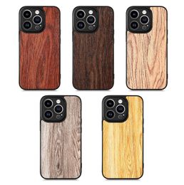 BAMBOO BAMBOO RETOUR TPU TPU IMPORTS ACCESSOIRES DE TÉLÉPHONE MOBILE COUVERTURE DE BOIS pour iPhone 14 13 12 Pro maximum en bois