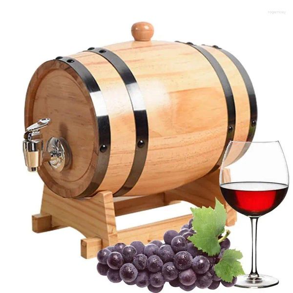 Barril de madera, dispensador de bebidas, vino, Cubo de almacenamiento Vintage con grifo, barriles, suministros de cocina casera