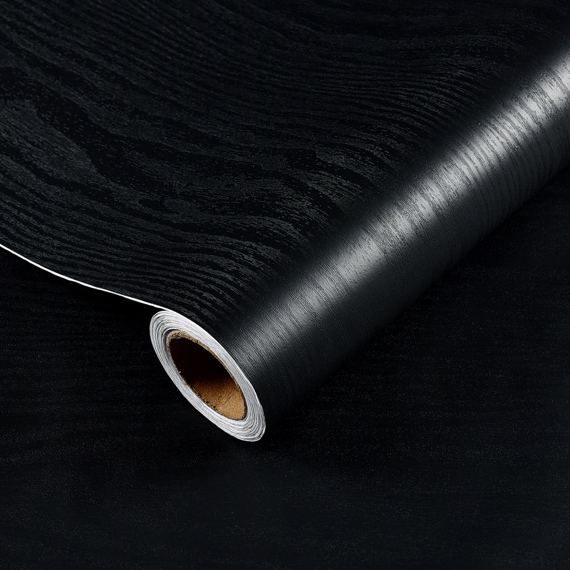 목재 검은 색 고기 홈 장식 필름 비닐 방수 스티커 자체 접착 문 캐비닛 현대 가구 벽 장식