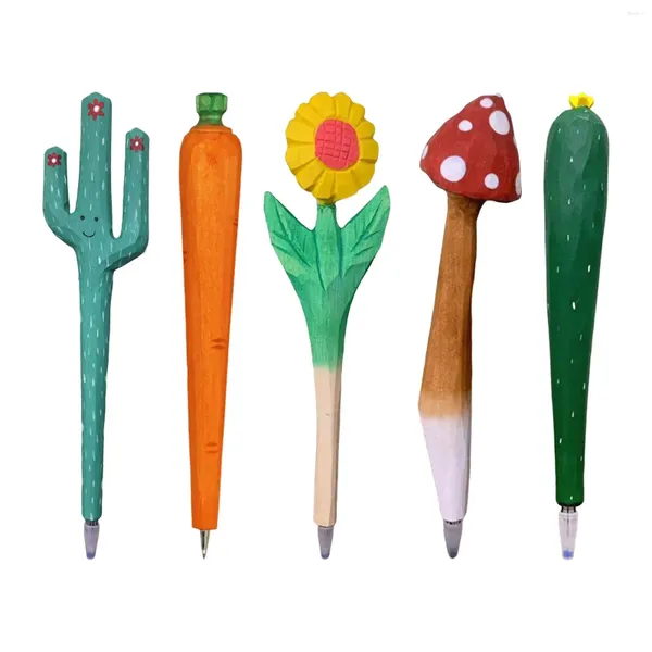 Stylo à sculpter sur bois, fournitures amusantes, cadeau d'anniversaire, plante sculptée, papeterie pour l'école et le bureau, pour enfants, garçons et filles