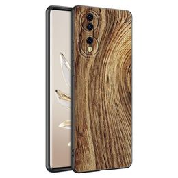 Bois de la sculpture en bois Case de téléphone pour l'honneur magique 4 20 50 Lite 60 SE 30 70 80 Pro plus 20e 20i 30i 20s 30s Soft Black Cover