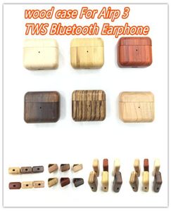 Funda de madera, accesorios de cubierta protectora para auriculares inalámbricos Bluetooth TWS de generación Airp3, bolsa a prueba de golpes con gancho9228255