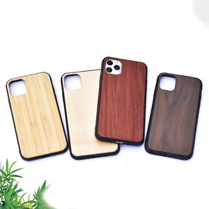 Estuches de madera para Iphone 12 mini 11 13 pro max Celular Cubierta de bambú de madera para Samsung S22 PLUS Note 20