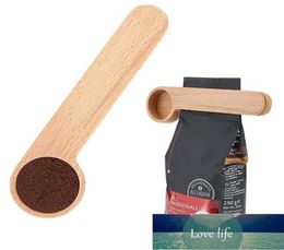Cuchara de café de madera con clip para bolsa, cucharada, cuchara medidora de madera de haya maciza, cuchara medidora para té y café, Clip para regalo entero ZZD847549257387371364