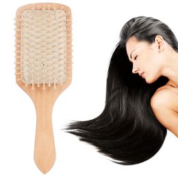 Peigne en bois professionnel sain Paddle coussin perte de cheveux brosse De Massage brosse à cheveux peigne cuir chevelu soins des cheveux peigne en bois sain Peine De Madera De Masaje