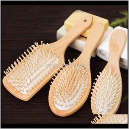 Wood Comb Professional Healthy Paddle Cushion Haarverlies mas borstel haarborstel hoofdhuidzorg gezonde bamboe 3wgdf znkmf