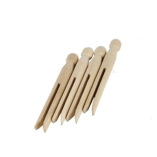 Artisanat en bois 11 cm de Long couture épingles à linge en bois naturel pinces à linge bricolage poupée peinture faisant décor épingles Clips