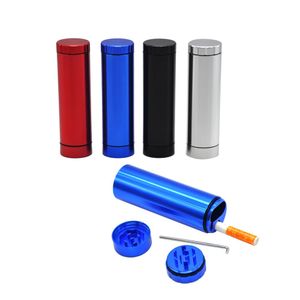 Hout Dogout Case Sigarettenkokers Pocket Metalen Grinder Aluminium Container Automatische Uitwerping Dugout Tabak Pijpen