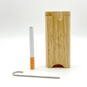 Houten dugout pijp set tabak houten kast met metalen een hitter bat pijp sigarettenfilters reinigingshaak rookpijpen schoonmaken