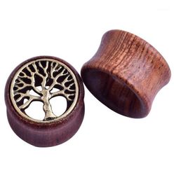 Wood Ear Piercing Studs Plug Tunnel Punk Opal Metal Gauges Souiper Body Bijoux Expander Brotte d'oreille Fashion Gift Women Men16071950