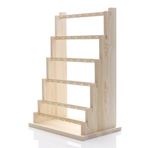 Wood Earring Stand Multilayer Sieraden Display Organizer Houder Shop Storage Showcase 211112