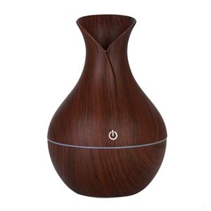 Humidificateur essentiel de grain de bois Diffuseur d'huile d'arôme Ultrasons Humidificateur d'air en bois Mode USB Mini LED lumières pour le bureau à domicile RRA735