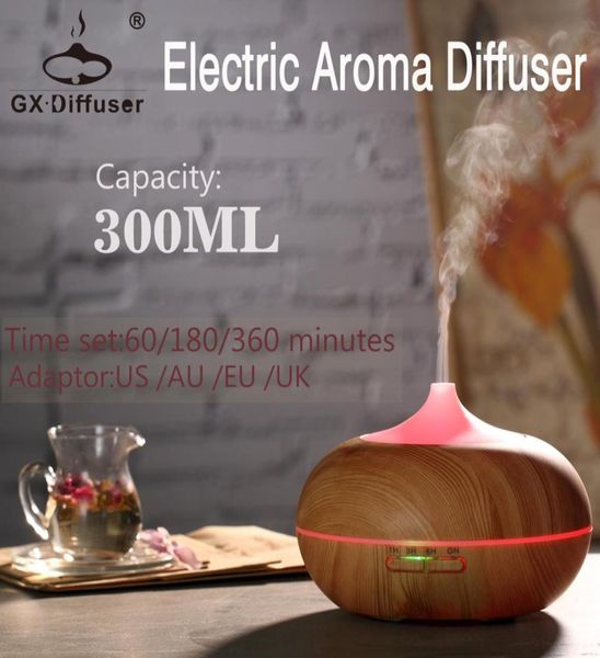 Humidificador de madera Humidificador Aroma Difusor de aceite esencial Gxdiffuser Atomizador de niebla fría ultrasónica para la oficina Home Bedroom Sala de estar S4553818