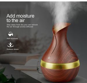 Humidificateur d'air en forme de grain de bois avec diffusion ultrasonique d'huile essentielle de 200 ml, adapté au bureau et à la maison