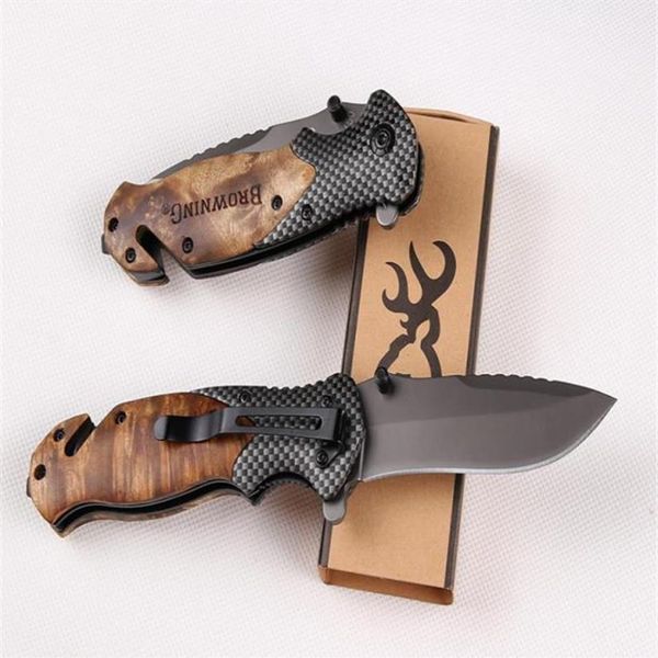 Poignée en bois Browning X50 COUTEAU Man039s Couteau De Poche Cadeau Camping En Plein Air Tactique Couteaux Pliants Outils En Plein Air EDC TOOL Surviva184323W