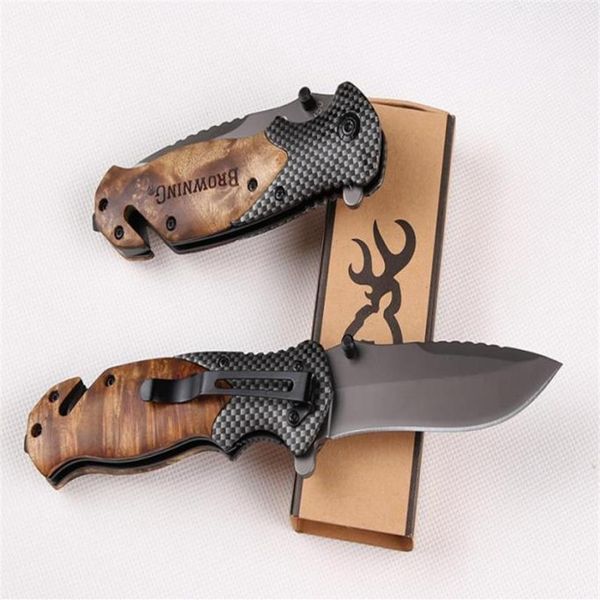 Poignée en bois Browning X50 COUTEAU Man039s Couteau De Poche Cadeau Camping En Plein Air Tactique Couteaux Pliants Outils En Plein Air EDC TOOL Surviva889265f