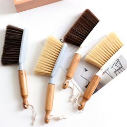 Brosse à manche en bois, chambre à coucher, brosse de lit domestique, dépoussiéreur, brosse en bois tendre