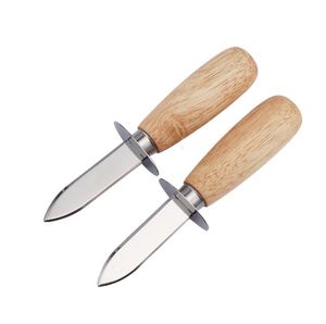 Herramientas de cuchillo para deshuesar ostras con mango de madera Cuchillos de ostras de acero inoxidable Herramienta de utensilios de cocina para alimentos SN4471