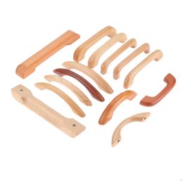 Houten handvat trek met schroeven 64 mm/96 mm/128 mm keukenkast kast deur lade knop meubels hardware rood natuurlijk houten decor