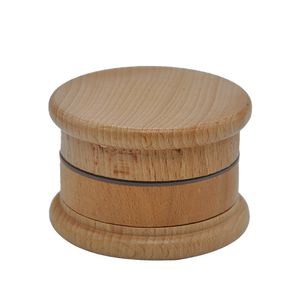 Bois Herb Grinder CNC Dents Tabac Épice Main Muller 3 couches 65mm Rouleuse Shisha Narguilé Bong Pipe Vaporisateur Fournisseur