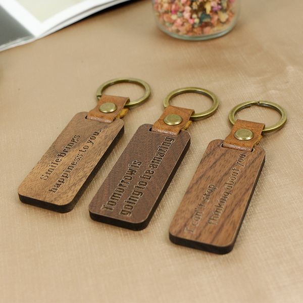 Porte-clés en bois anniversaire sangles de téléphone portable charmes porte-clés cadeau porte-clés en bois faits à la main cadeaux de Noël fils ou fille cadeau d'anniversaire