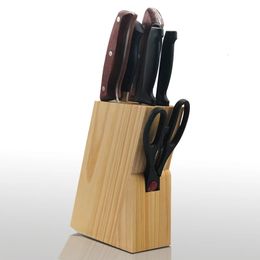 Porte-couteau en bois repos bambou knife block stand couteaux de rangement étagère rack rangement boîte organisatrice accessoires de cuisine outil 240529