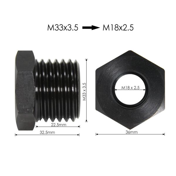 Adaptador de chuck de madera M33x3.5/m18x2.5/1-8tpi/3/4'''X16 Adaptador de huso de rosca de tornillo para herramientas de giro de madera.