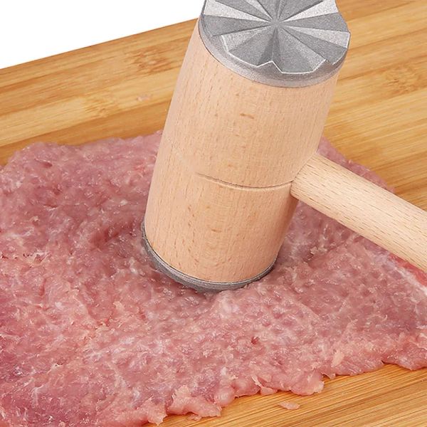 Martillo de carne de madera martillo de aluminio de carne de carne de aluminio Herramientas de cocina de pollo de carne de carne