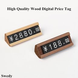 Mini de madera Mini señalización Cubos digitales Etiquetas Joyas Price Price Strips Price de precio de la etiqueta de la etiqueta del titular del titular