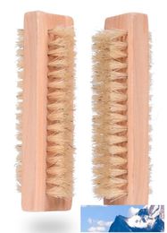 Brosse à ongles en bois à deux côtés Pournitures naturelles Natural Manucure Brosse à ongles en bois Double pinceau de surface brosses Nettoyage à main 10 cm FFA28521766