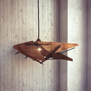 Luminaire de plafond pendentif en bois