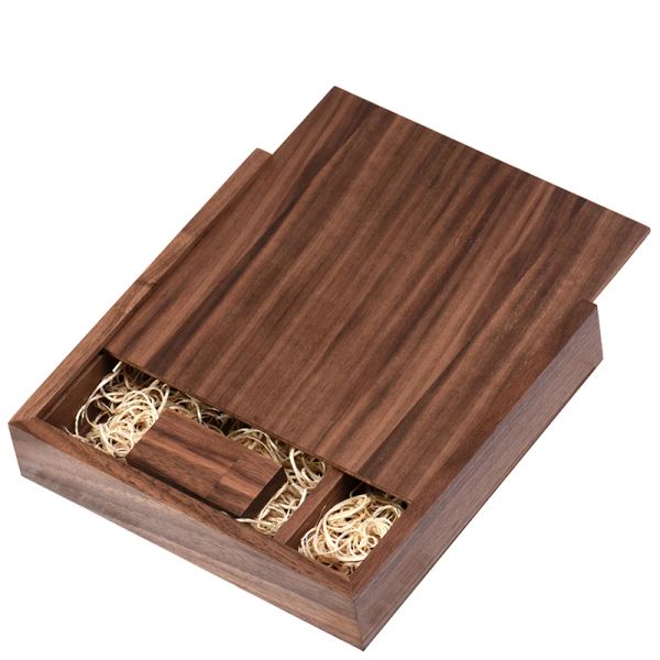 Boîte-cadeau en bois photo USB 2.0 Drives flash Wedding personnalisés stylo à stylo réelle Mémoire de mémoire Photographie U Disque 64G