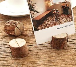 Pile de bois nom lieu carte Po support de menu Table naturel souche d'arbre forme numéro pince support fête mariage décoration 8818797