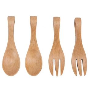 Bois Portable Vaisselle Couverts En Bois Ensembles Bambou Cuillère Fourchette Voyage Vaisselle Costume Environnement Cuisine Outil En Gros