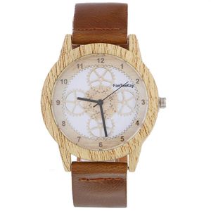Madera Retro Hombre Mujer Relojes Casuales Marca Relojes de pulsera de madera vintage con correa de cuero Reloj de cuarzo Horas Moda Cara Vestido de madera275s