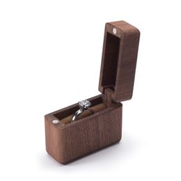 Boîte porte-bague en bois, boîte porte-bague de fiançailles et de mariage, cadeau de bijoux F3MD252t