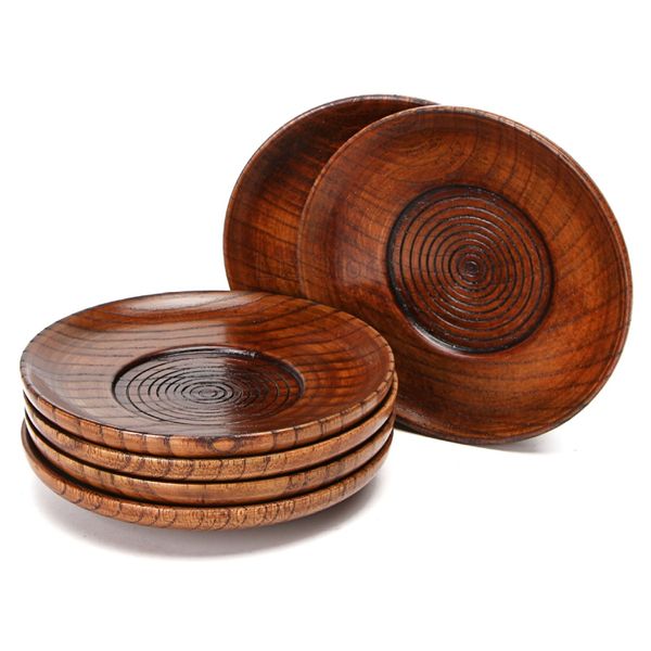 Platos redondos de madera, estera ecológica, posavasos de madera para té, cocina, hogar, Hotel, vajilla, plato de comida, taza de agua del té, platos TH0511