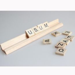 Carreaux de Scrabble en bois, règles de support de lettres, longueur 19 Cm, pas de lettres, supports en bois, 20 pièces229z