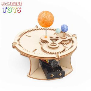 Wood Solar System Globe Earth Sun Moon Model Experiment Educatieve Kit Puzzle Science Lab Kids Toys