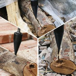 Houten splitterschroef kegels bit draaiing brandhout splijten boor bit vierkante ronde boor bit gebruikt voor elektrische hamer of boor ick
